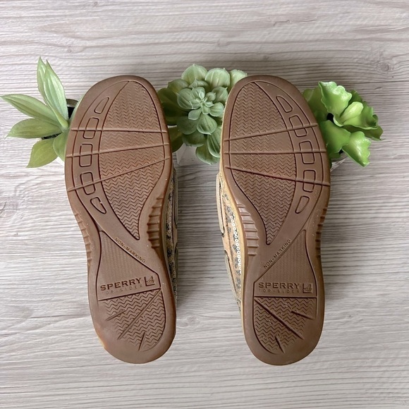 SPERRY angelfish animal print sequin boat shoes size 6.5 - Picture 13 of 13